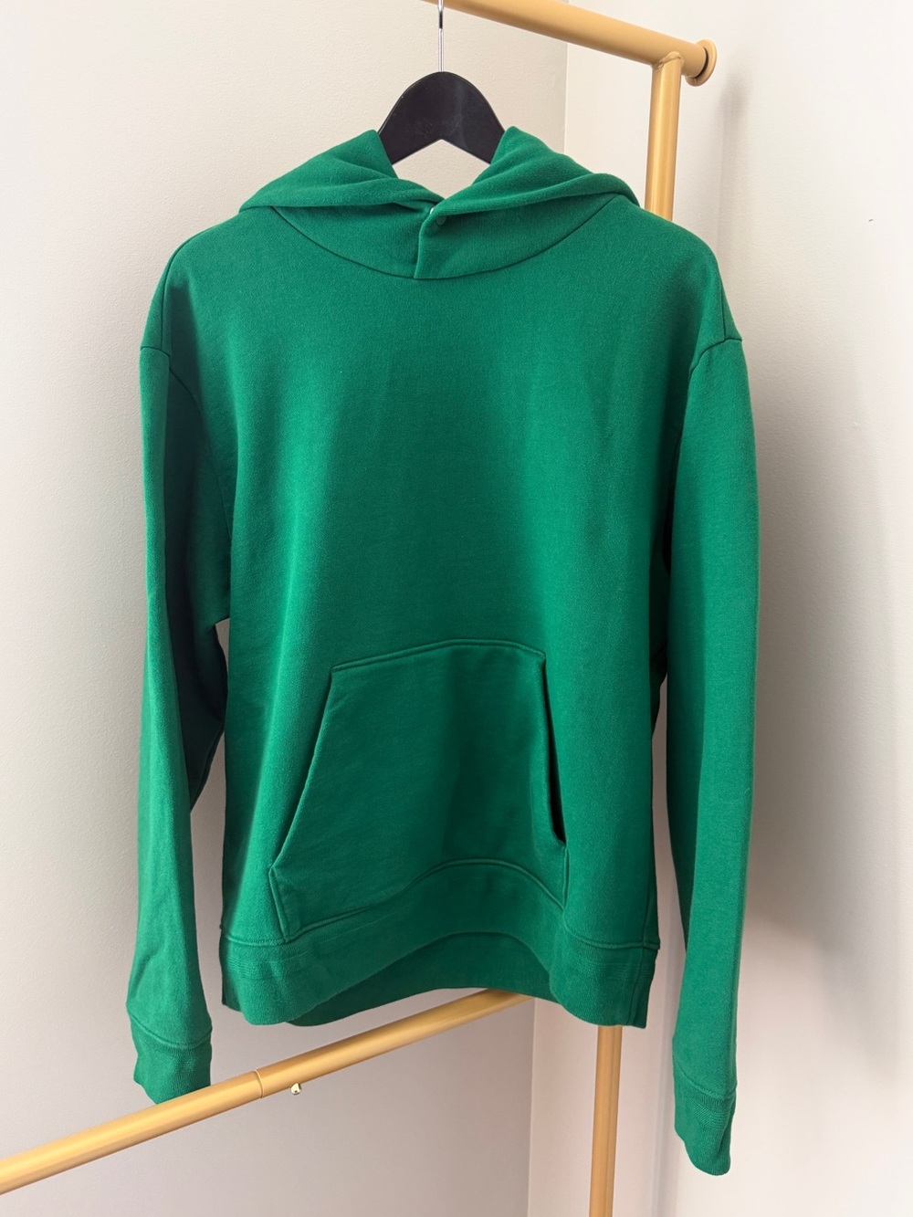 Vince Men's Green Snap Hoodie Ribbed Trim Size Small